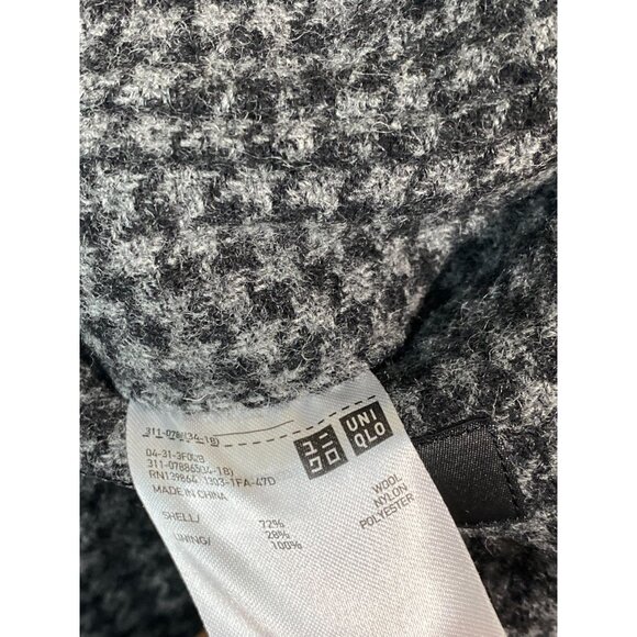 Uniqlo Gray Houndstooth Wool Blend Blazer Jacket Men Size Large unstructured - Picture 14 of 16